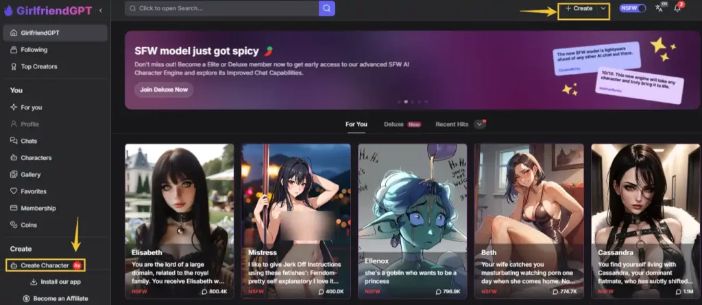 GirlfriendGPT NSFW Character Creation