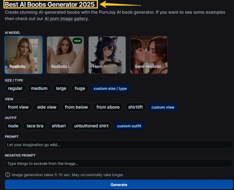PornJoy AI - AI Boobs Generator