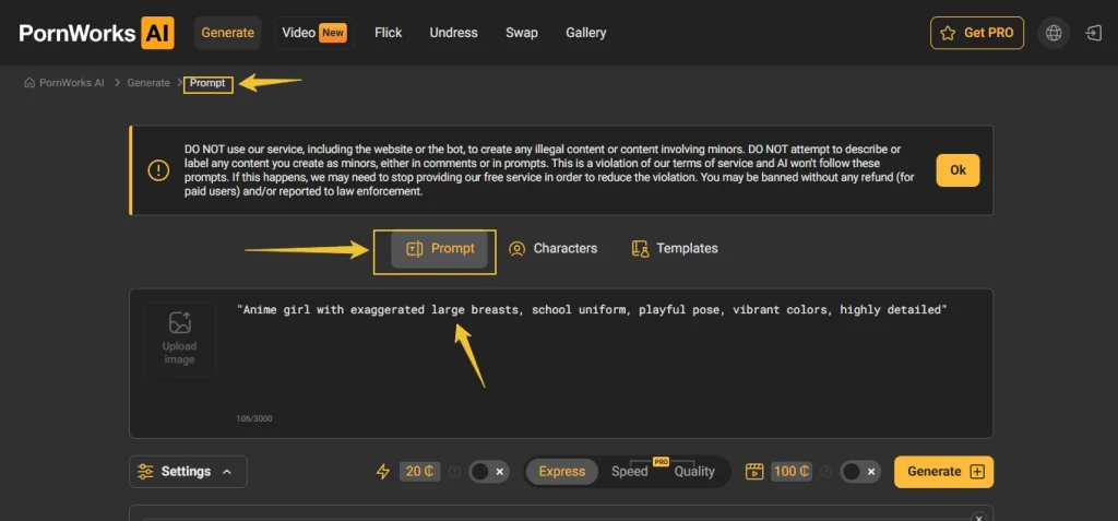 PornWorks AI - Prompt Section
