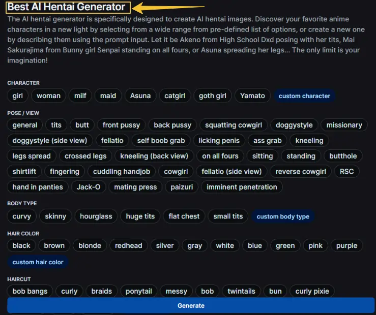 Pornjoy AI - AI Hentai Generator