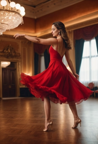 Pornworks AI - Woman in a red dress Prompt Result