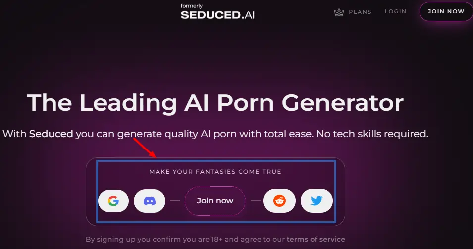 Seduce.com - Login Page