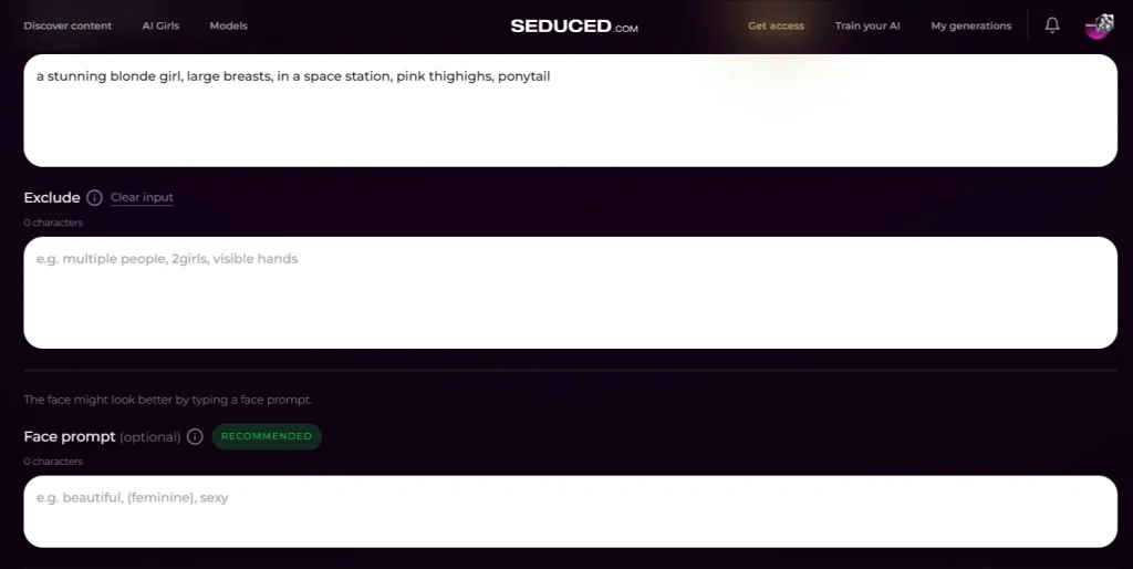 Seduced AI - Advanced Mode for Porn Image Generation