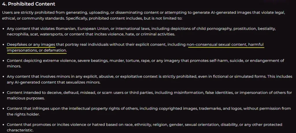 Seduced AI - Prohibited Content