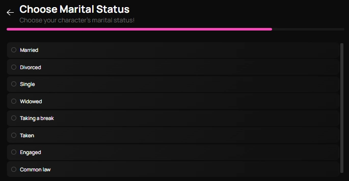 Get-Harder.today - AI Character Marital Status Options