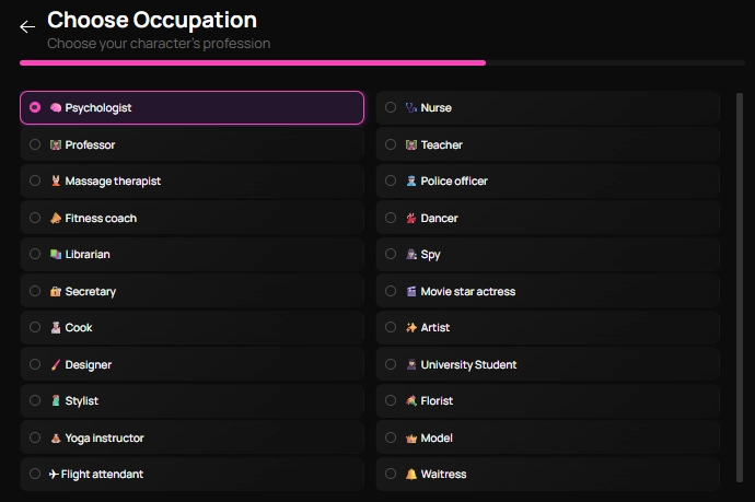 Get-Harder.today - AI Character Occupation Selection