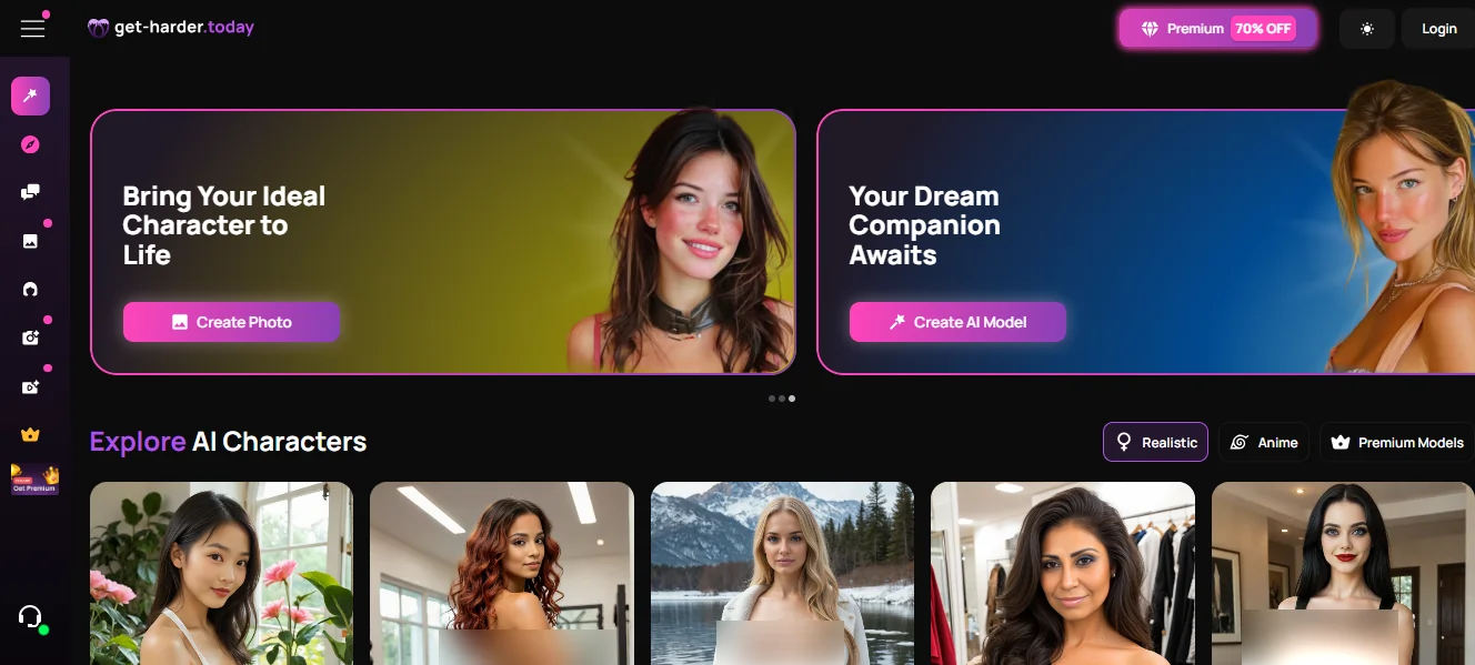 Get-Harder.today - User Interface