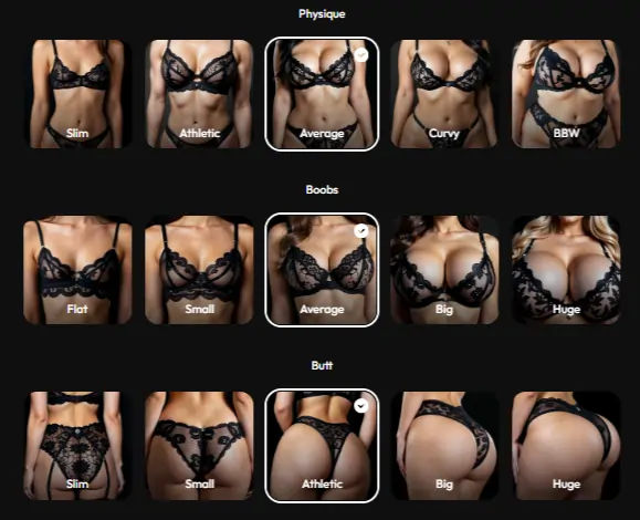 Joi AI – Choose AI Character Physique, Boobs and Butt