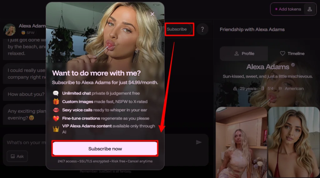 JustSext- Subscribe to Individual Creators