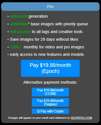 Made.porn Pricing Plan