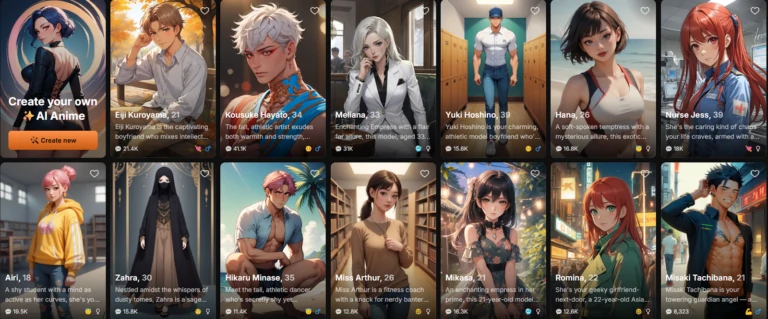 Spicier AI Anime Characters