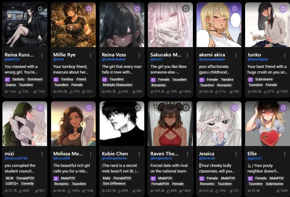 SpicyChat AI - tsundere characters