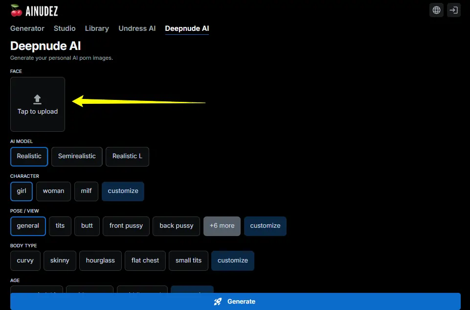 AINudez DeepNude Face Swap Tool