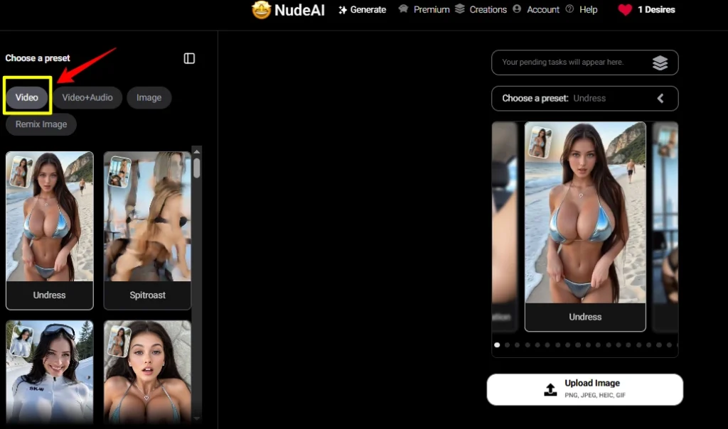 Prompt to video scenes NudeAI.fun