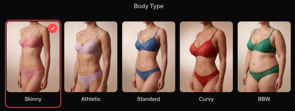 Nectar AI - AI Character Body Type