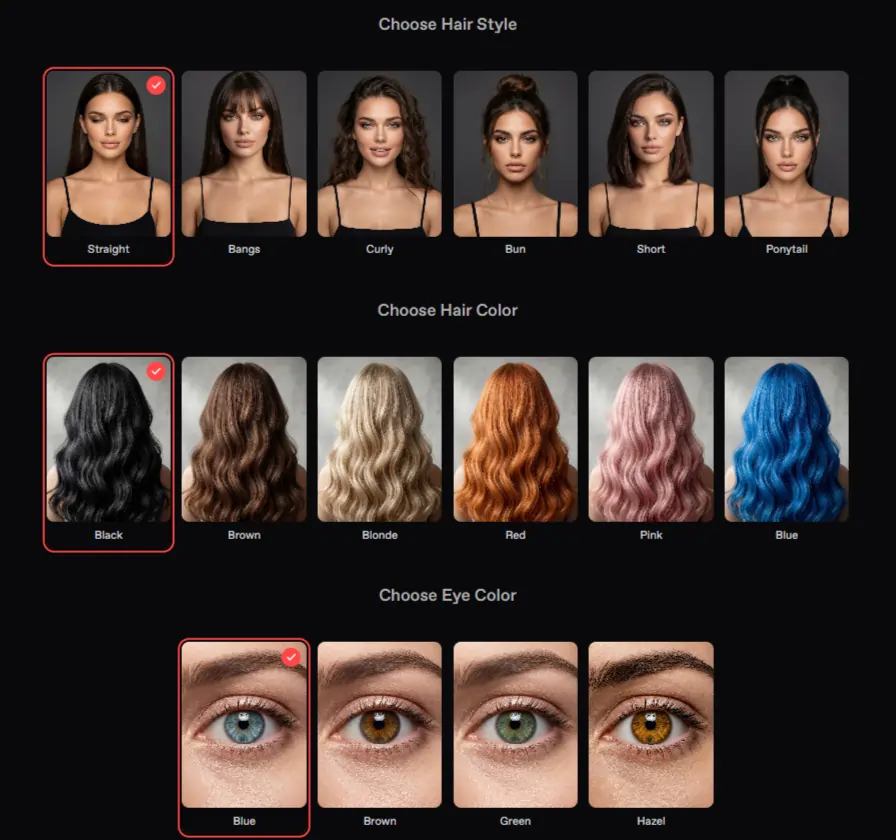 Nectar AI - Hair And eye Color and Style