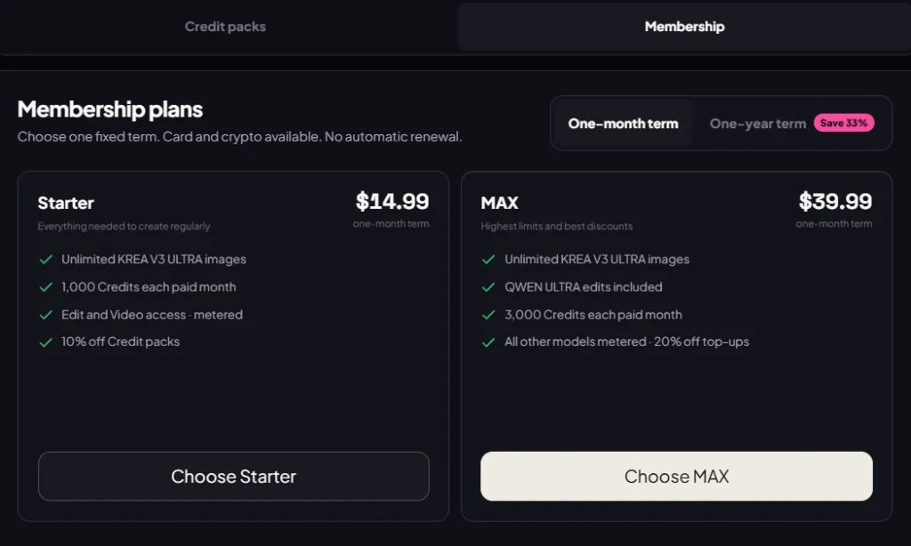 GeneratePorn AI - Membership Plan