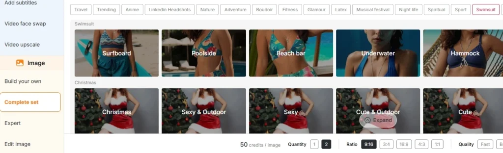 APOB AI Complete Set swimsuit and fashion presets for AI influencer images