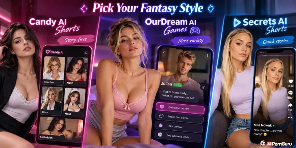 Fantasy roleplay app style comparison with AI characters and stories