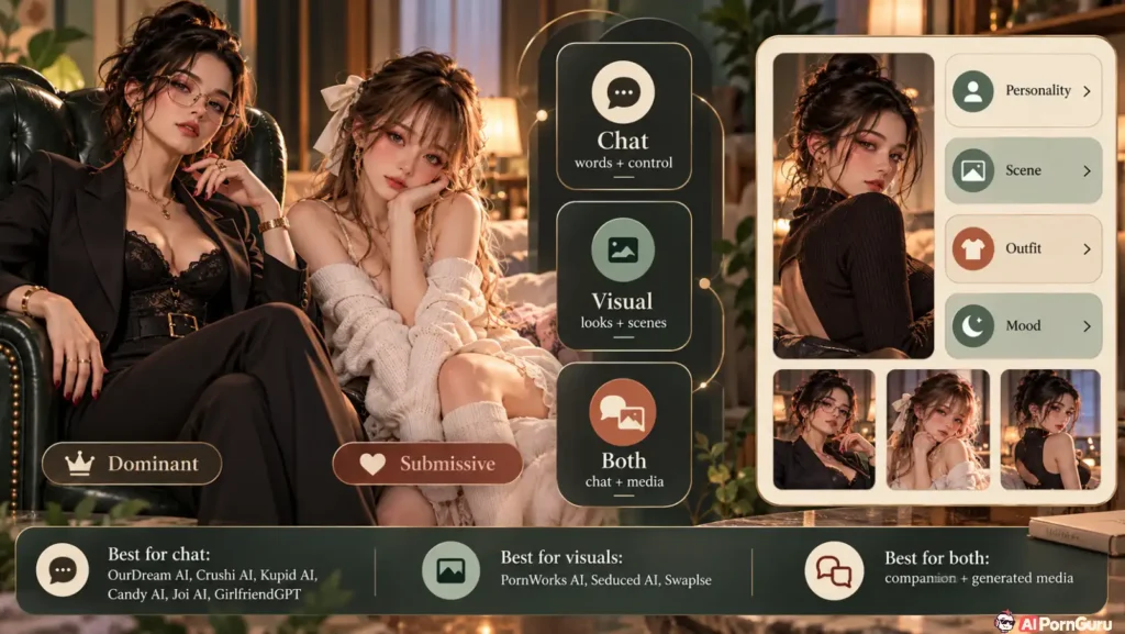 BDSM AI girlfriend chat and image generator comparison