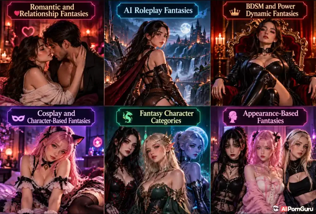 Six AI fetish and fantasy types